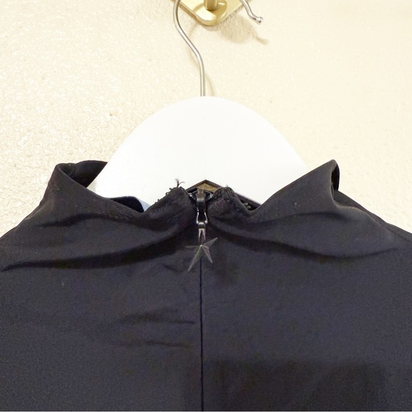 Mugler Lycra Mesh High Neck Cutout Long Sleeve Thumbhole Revolve Bodysuit Sz 42 - Picture 12 of 14